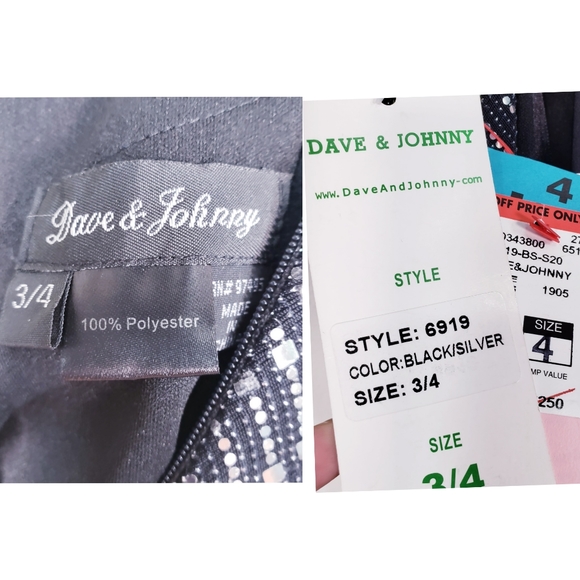 DAVE JOHNNY Dress 4 SMALL Junior Gown Halter Silver Black Maxi Long Bling Mirror - Picture 8 of 13